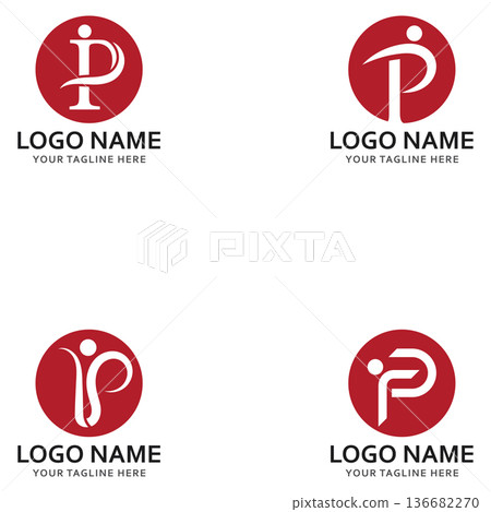 p people logo and symbol vector icon 136682270