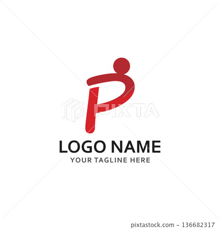 p people logo and symbol vector icon 136682317