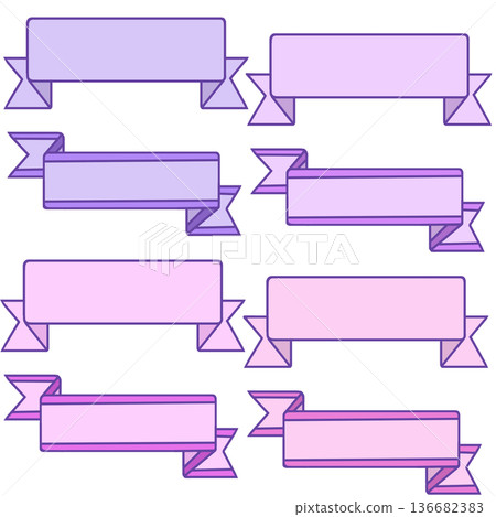 Cute ribbon banner 136682383
