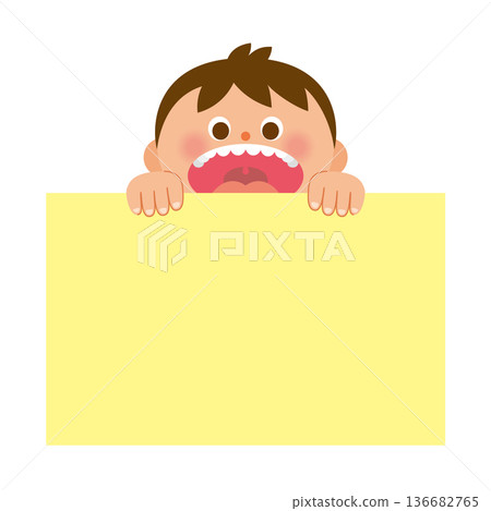 Child peeking through the wall Child peeking through the wall 136682765