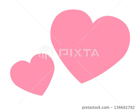兩個心形圖示（粉紅色） 136682782