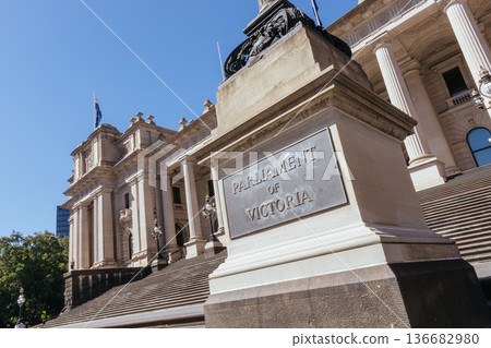 Parliament House in Melbourne Australia 136682980