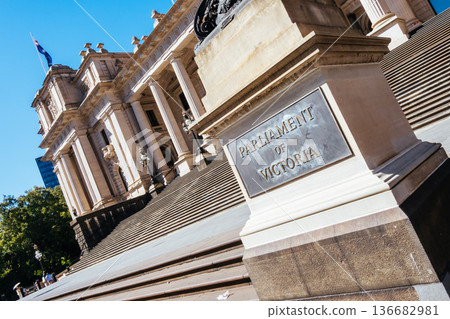 Parliament House in Melbourne Australia 136682981
