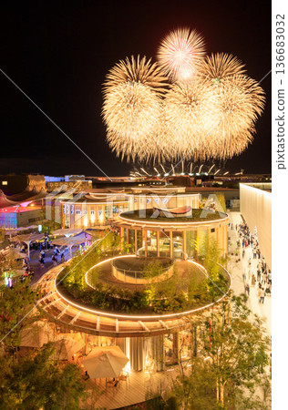 從大阪關西世博會主屋頂環拍攝煙火和德國館(第二部分) 從大阪關西世博會主屋頂環拍攝煙火和德國館(第二部分) 136683032