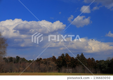 Clouds floating in the blue sky Clouds floating in the blue sky 136683050
