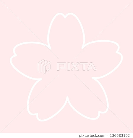 Simple cherry blossom frame icon white vector illustration Simple cherry blossom frame icon white vector illustration 136683192