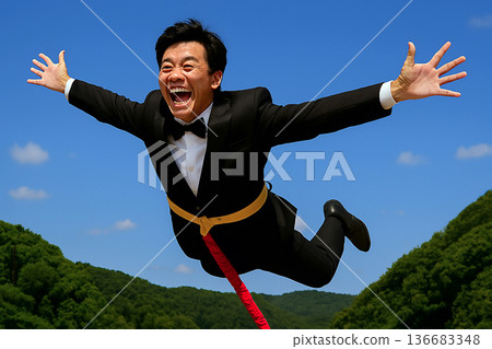高空彈跳新郎 136683348