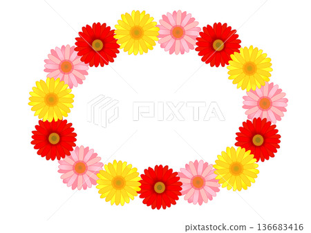 Colorful gerbera flower frame Colorful gerbera flower frame 136683416