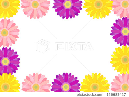 Colorful gerbera flower frame Colorful gerbera flower frame 136683417