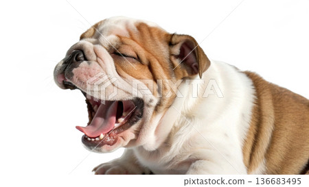cute puppy dog isolated on white background 136683495