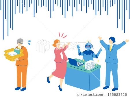 Elderly office workers who lose their jobs 136683526