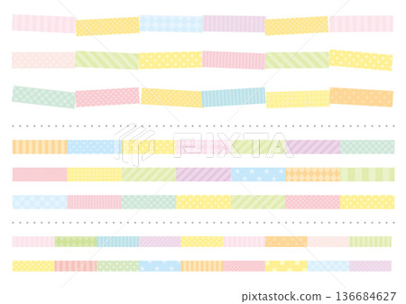 Girly masking tape style line set 136684627
