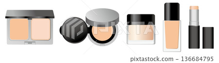Foundation type set (powder, cushion, cream, liquid, stick) 136684795