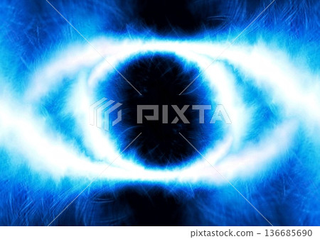 Abstract background of warped space with swirling blue energy | Futuristic light portal image 136685690