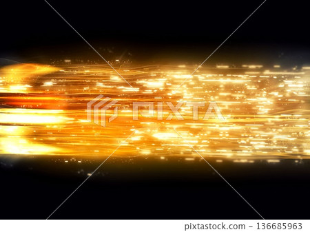 Abstract background with a sense of speed and flow of golden light Abstract background with a sense of speed and flow of golden light 136685963