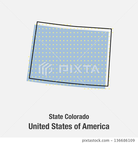 Vector map of Colorado state from dots, the USA Vector map of Colorado state from dots, the USA 136686109