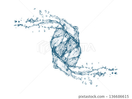 3d illustration of abstract blue water splash 136686615