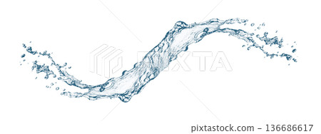 3d illustration of abstract blue water splash 3d illustration of abstract blue water splash 136686617
