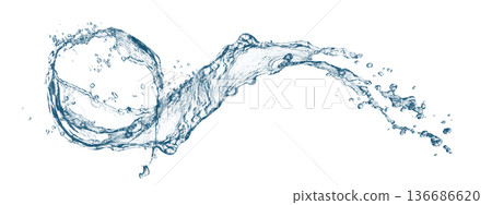 3d illustration of abstract blue water splash 3d illustration of abstract blue water splash 136686620