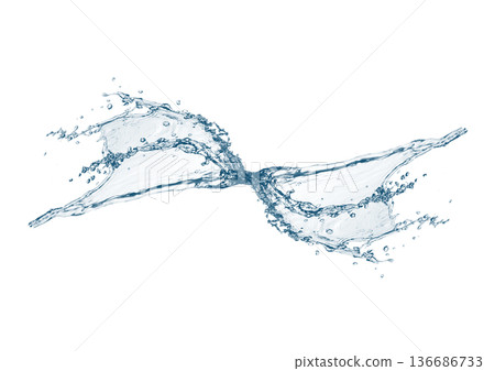 3d illustration of abstract blue water splash 3d illustration of abstract blue water splash 136686733