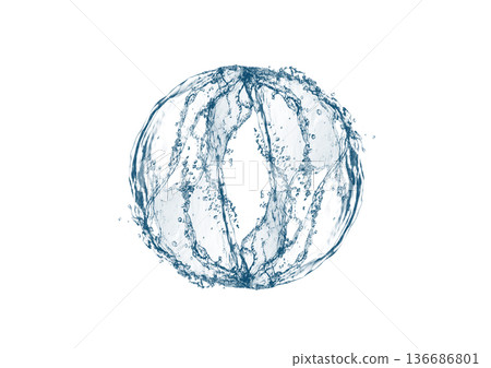 抽象藍色濺 抽象藍色濺 136686801