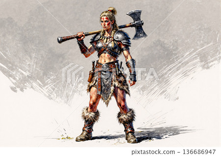 Woman warrior 136686947
