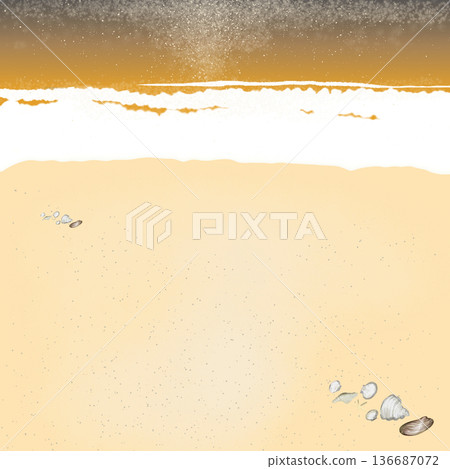 沙灘和海灘插圖(日落) 沙灘和海灘插圖(日落) 136687072