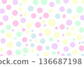 Pastel colored polka dot background illustration 136687198