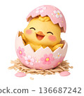 Chick in Easter egg 136687242