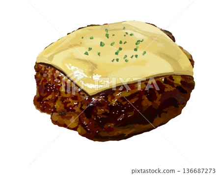 Cheese hamburger (without plate) Cheese hamburger (without plate) 136687273
