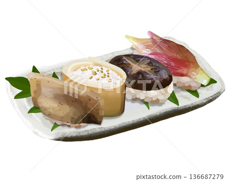 鄉村壽司（蒟蒻、竹筍、香菇、茗荷） 136687279