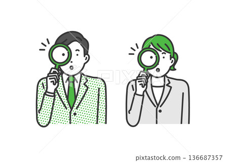 分析，穿西裝的男士和女士 136687357