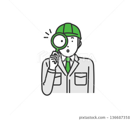 分析，戴安全帽的工作服男子 136687358