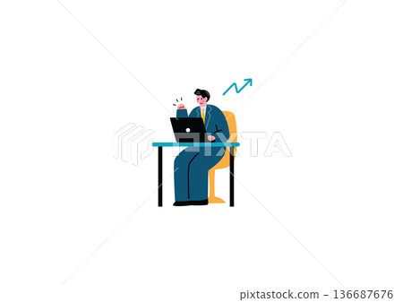 Businessman doing desk work Businessman doing desk work 136687676