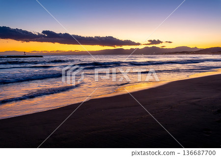 beautiful beach sunset beautiful beach sunset 136687700