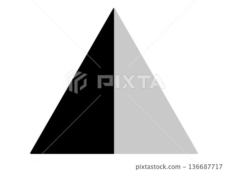 Monotone triangle icon, simple and modern geometric symbol, pyramid structure, comparison, analysis, hierarchy Monotone triangle icon, simple and modern geometric symbol, pyramid structure, comparison, analysis, hierarchy 136687717