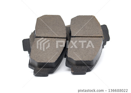 Automotive Brake Pads on White Background for Car Repair and Replacement Automotive Brake Pads on White Background for Car Repair and Replacement 136688022