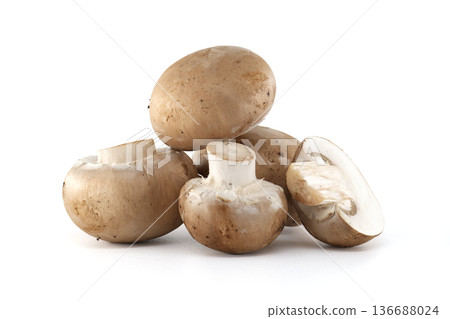 Fresh Cremini Mushrooms Pile - Brown Button Mushrooms for Cooking and Gourmet Recipes Fresh Cremini Mushrooms Pile - Brown Button Mushrooms for Cooking and Gourmet Recipes 136688024