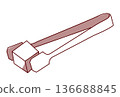 簡單的淺色方糖和糖鉗插圖 136688845
