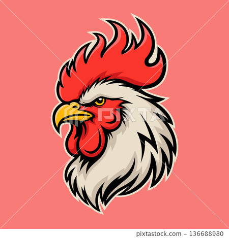 rooster mascot logo illustration vector design template modern style eps 10 136688980
