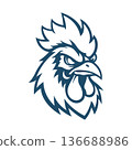 rooster mascot logo illustration vector design template modern style eps 10 136688986