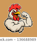 rooster mascot logo illustration vector design template modern style eps 10 136688989