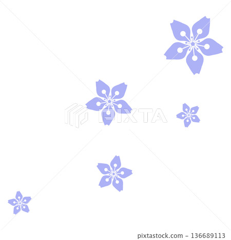 Five pale blue cherry blossoms Five pale blue cherry blossoms 136689113