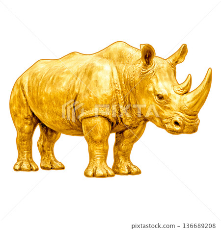 金雕像 - 犀牛 136689208