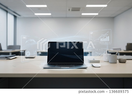 一張企業正在進行數位轉型的辦公桌照片 136689375