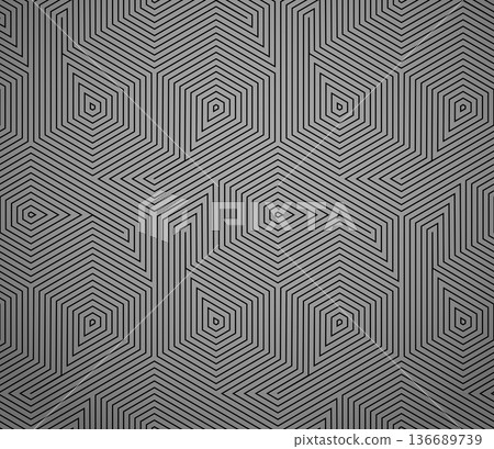 Abstract geometric pattern with stripes, lines. Seamless vector background. Gray and black ornament. Simple lattice graphic design 136689739