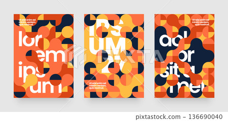 Simple template with abstract geometric shapes. 136690040