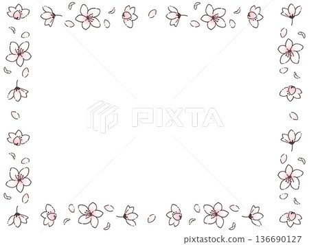 可愛的櫻花相框 136690127