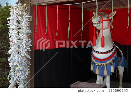 Romantic Ibaraki (The sacred horse, which has long been considered the vehicle of the gods. Worshippers visit the shrine in the year of the horse.) Sakatsuraisosaki Shrine, Hitachinaka City 136690395