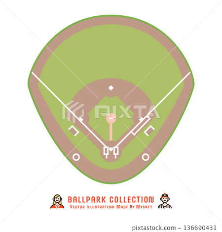 Baseball field illustration ball park 136690431